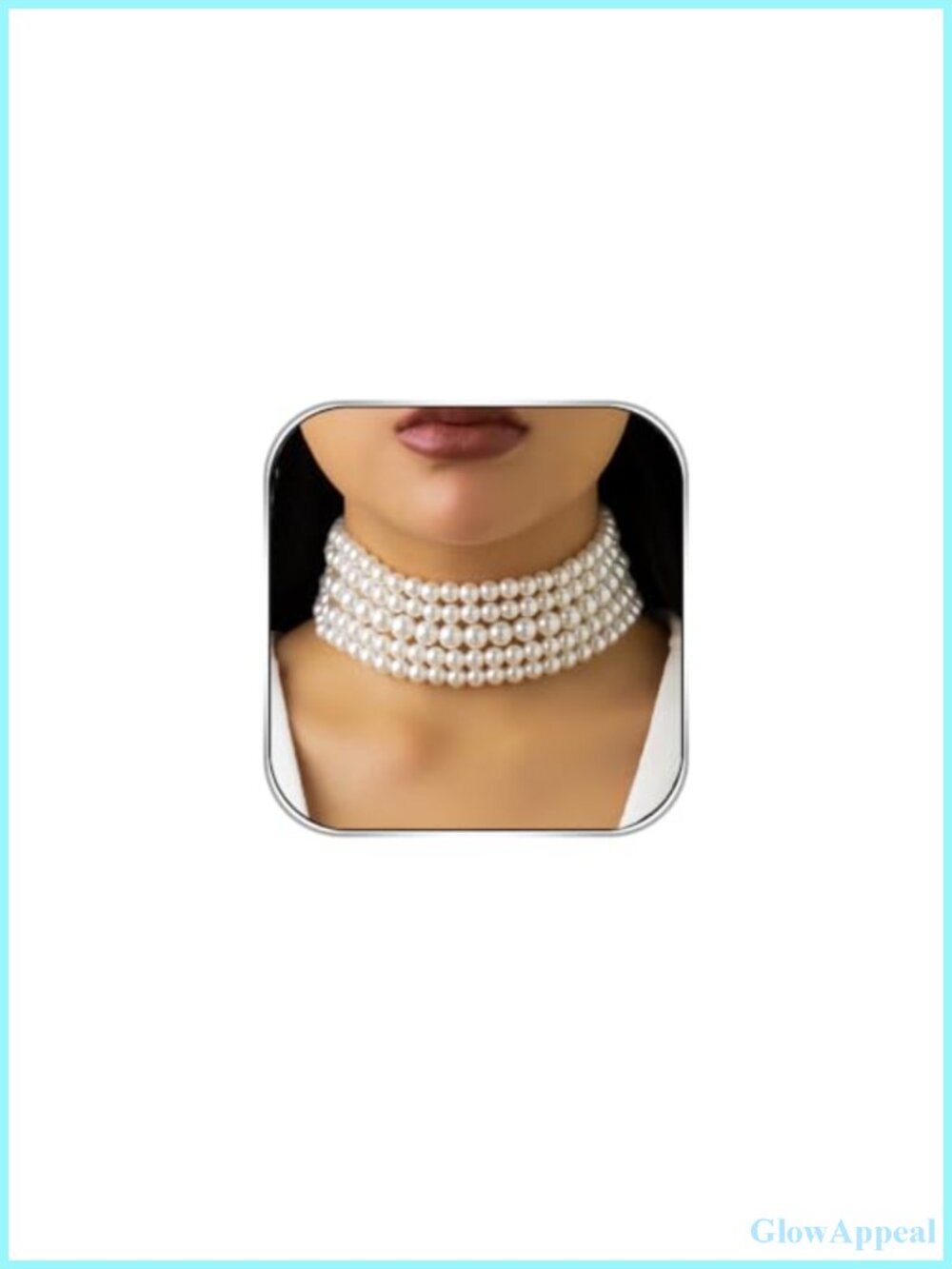 Boho Imitation Pearl Layered Choker Necklace Lobster Clasp Wedding Jewelry